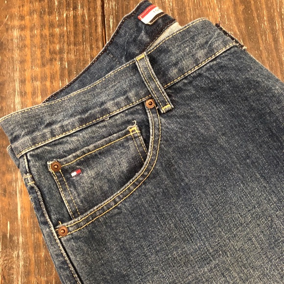 TOMMY HILFIGER Classic Straight Mens 36x30 Vintage Denim Blue Jeans Fast Ship - Picture 3 of 8